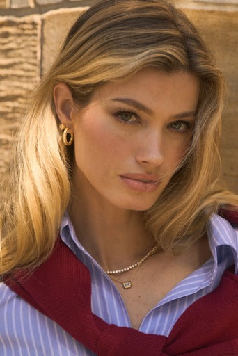 Yellow Diamond In and Out Hoops