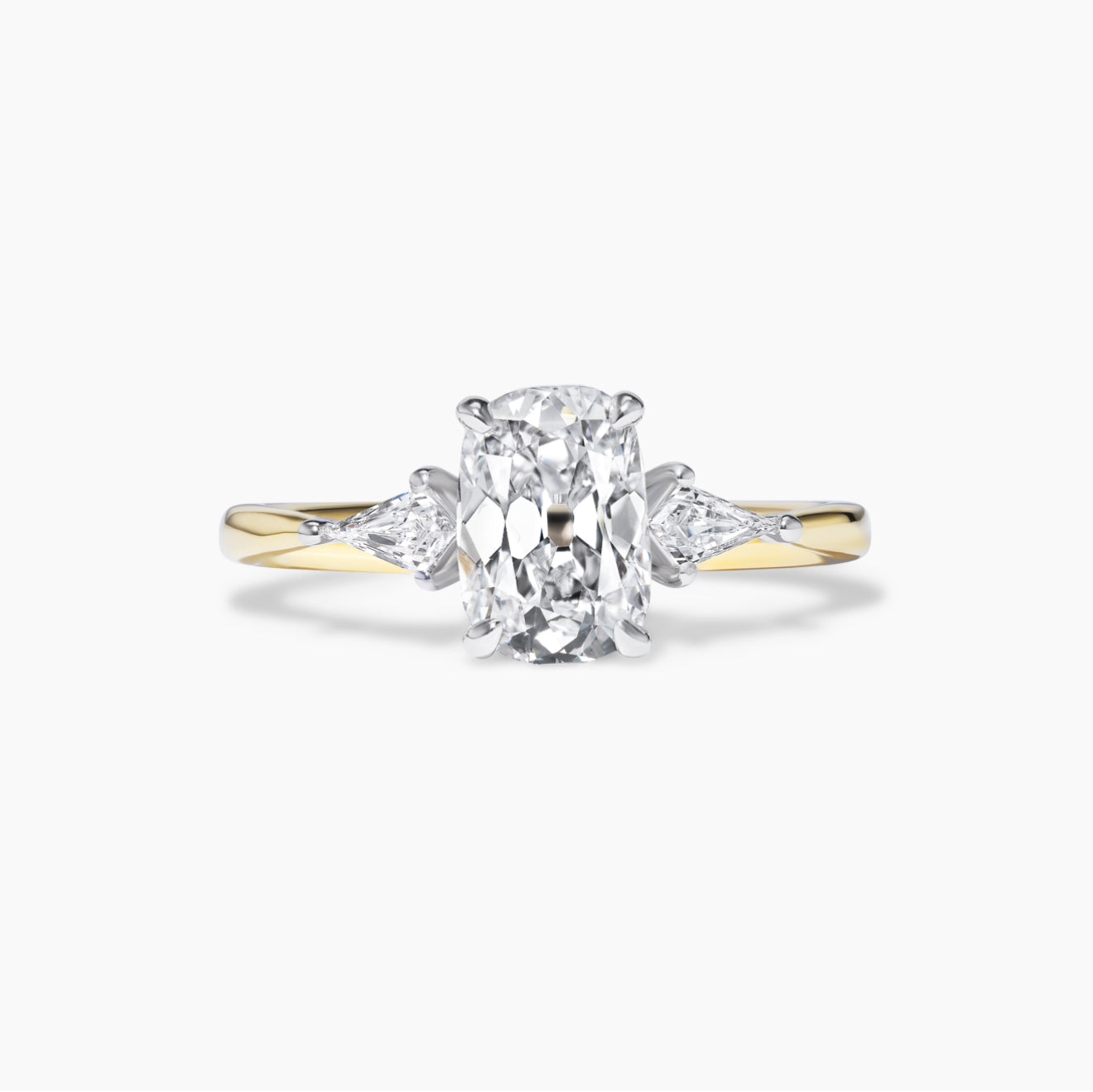 Old Mine Cut Ring with Kite Shapes