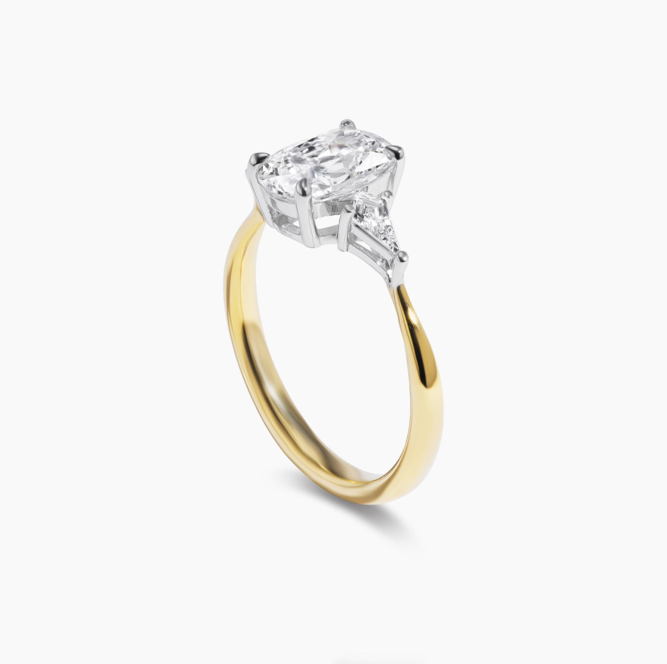 Old Mine Cut Ring with Kite Shapes