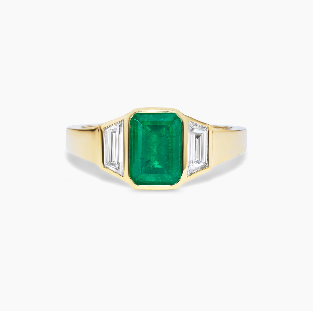 Emerald Three Stone Ring