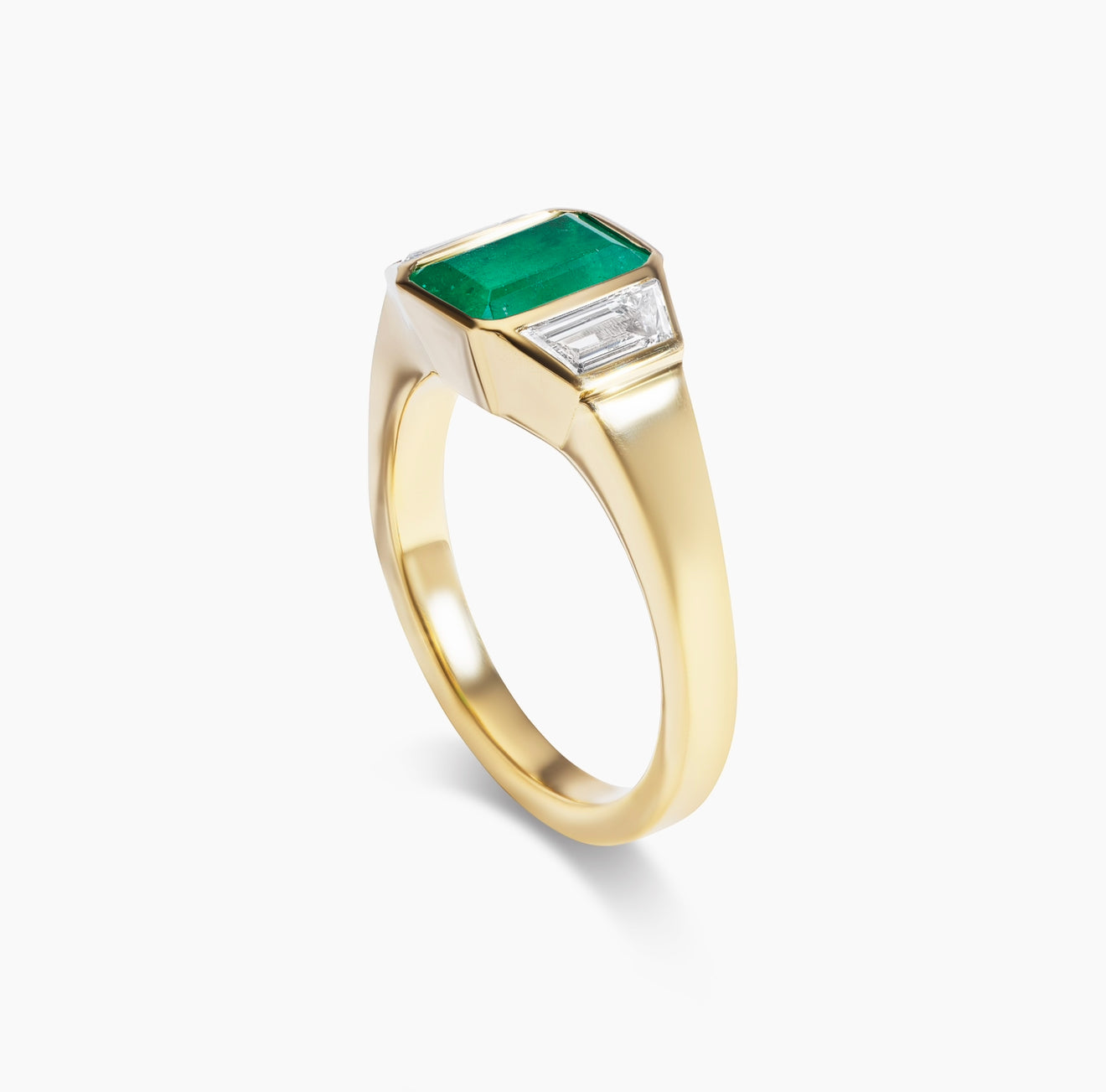 Emerald Three Stone Ring