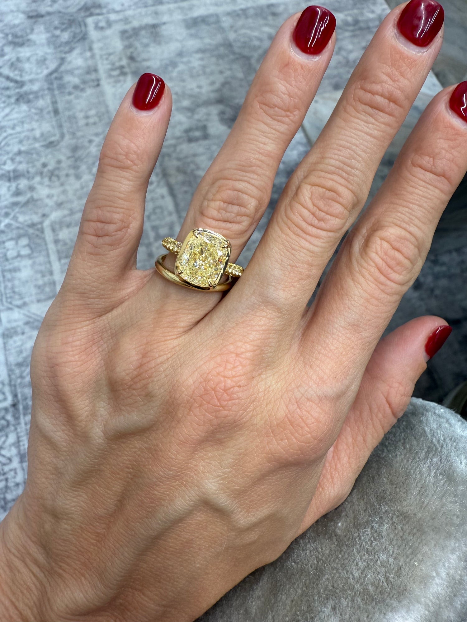 Yellow Diamond Bezel Ring