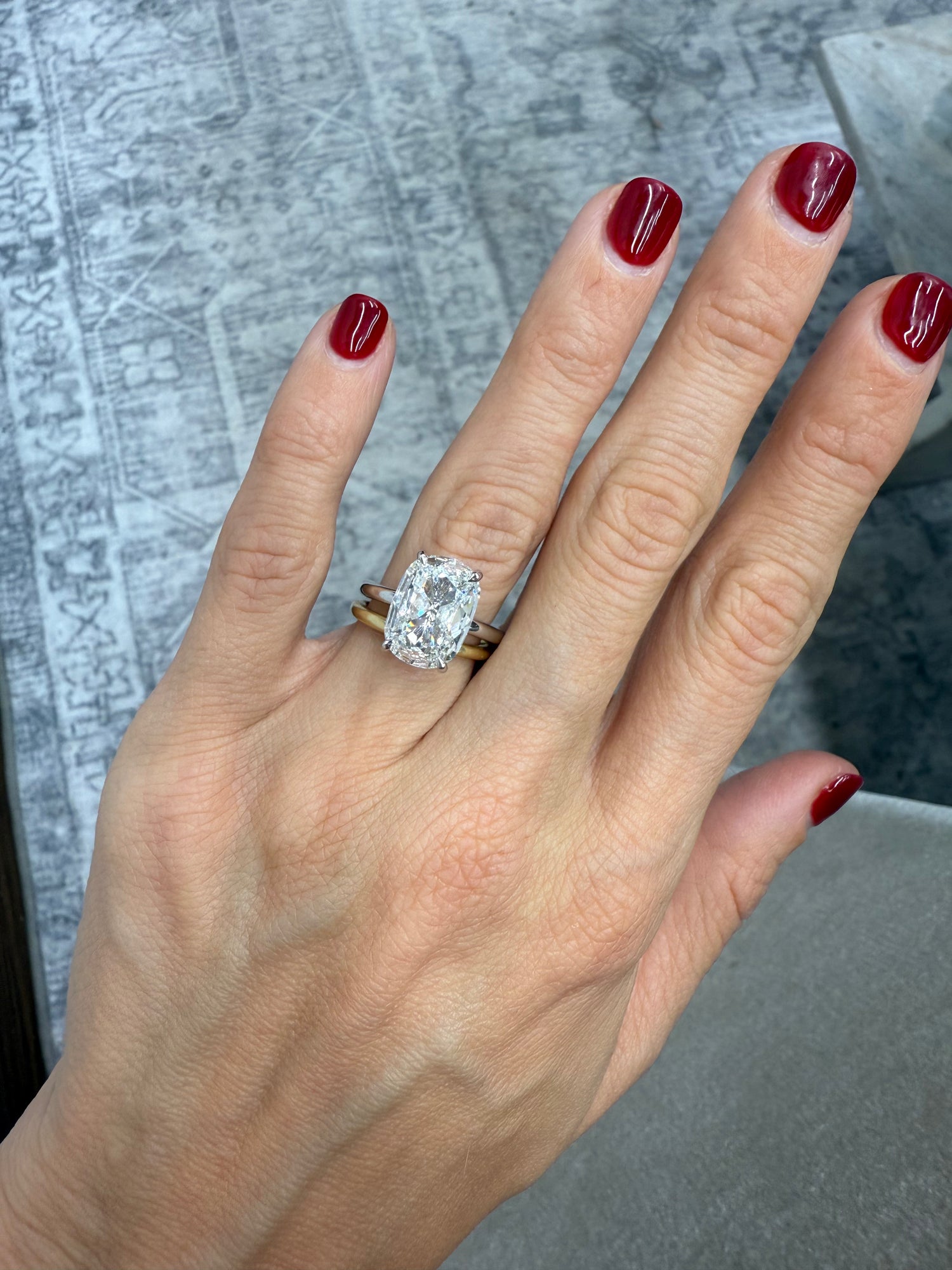 Antique Cut Cushion Engagement Ring