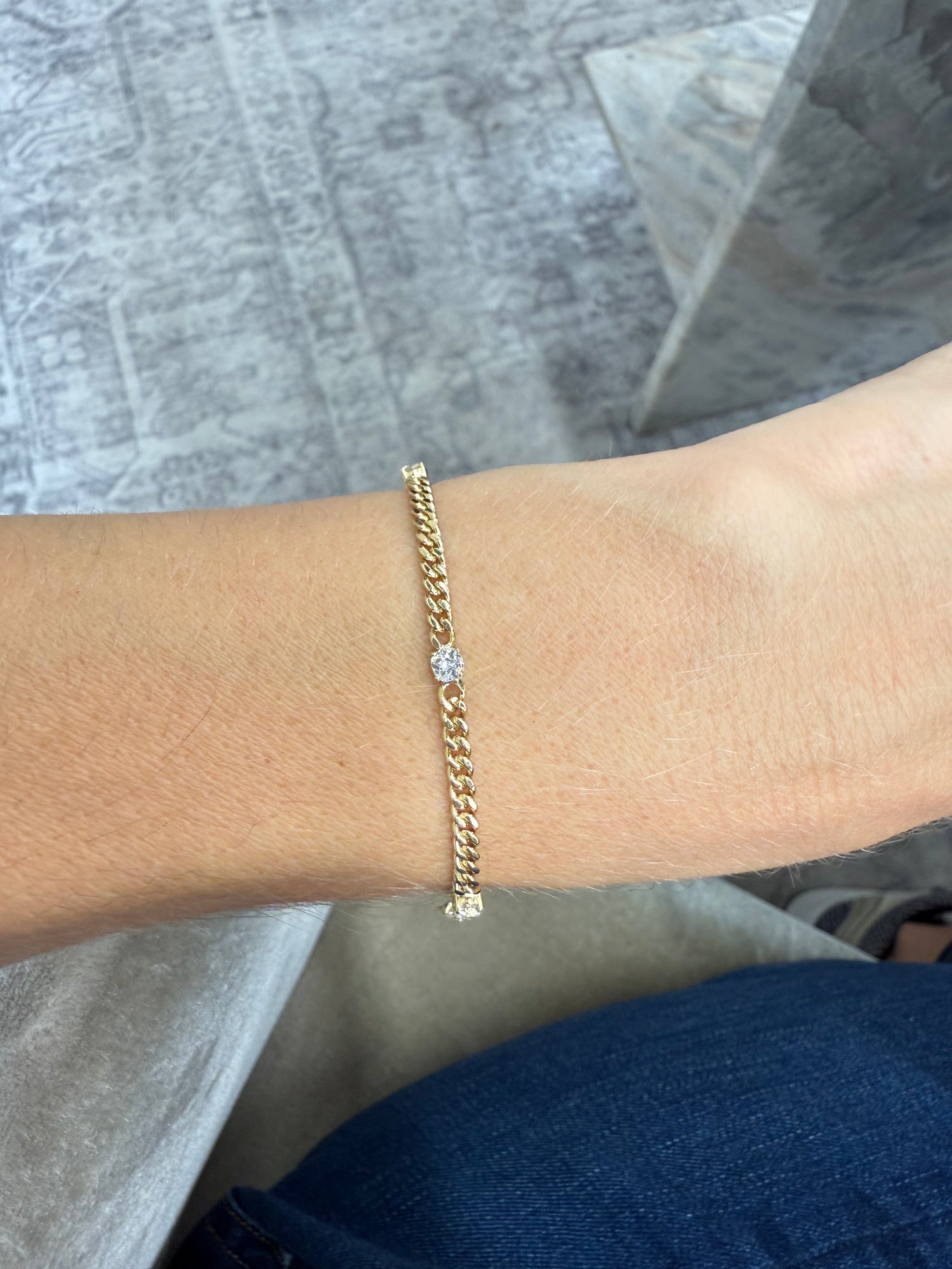 Cuban Link and Diamond Bracelet