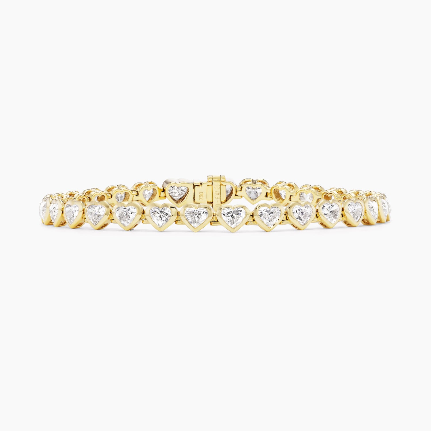 Bezel Heart Diamond Tennis Bracelet