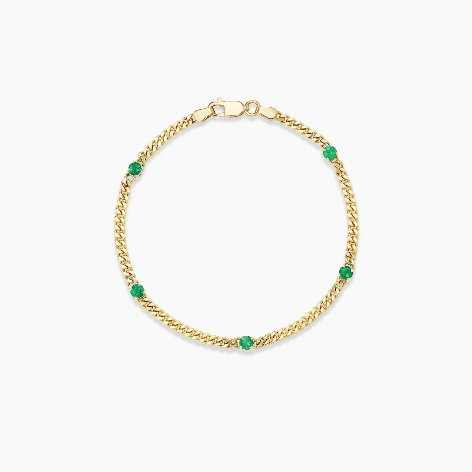 Cuban Link and Emerald Bracelet
