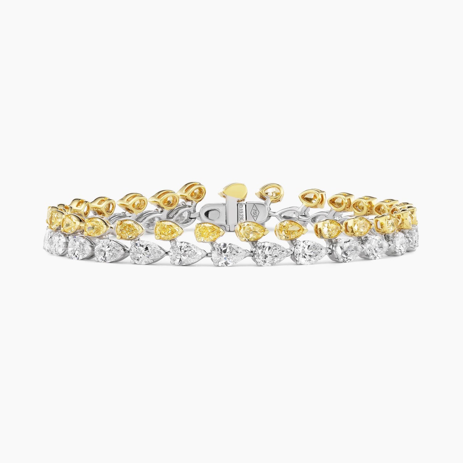 Two Toned Pear Shaped Tennis Bracelet