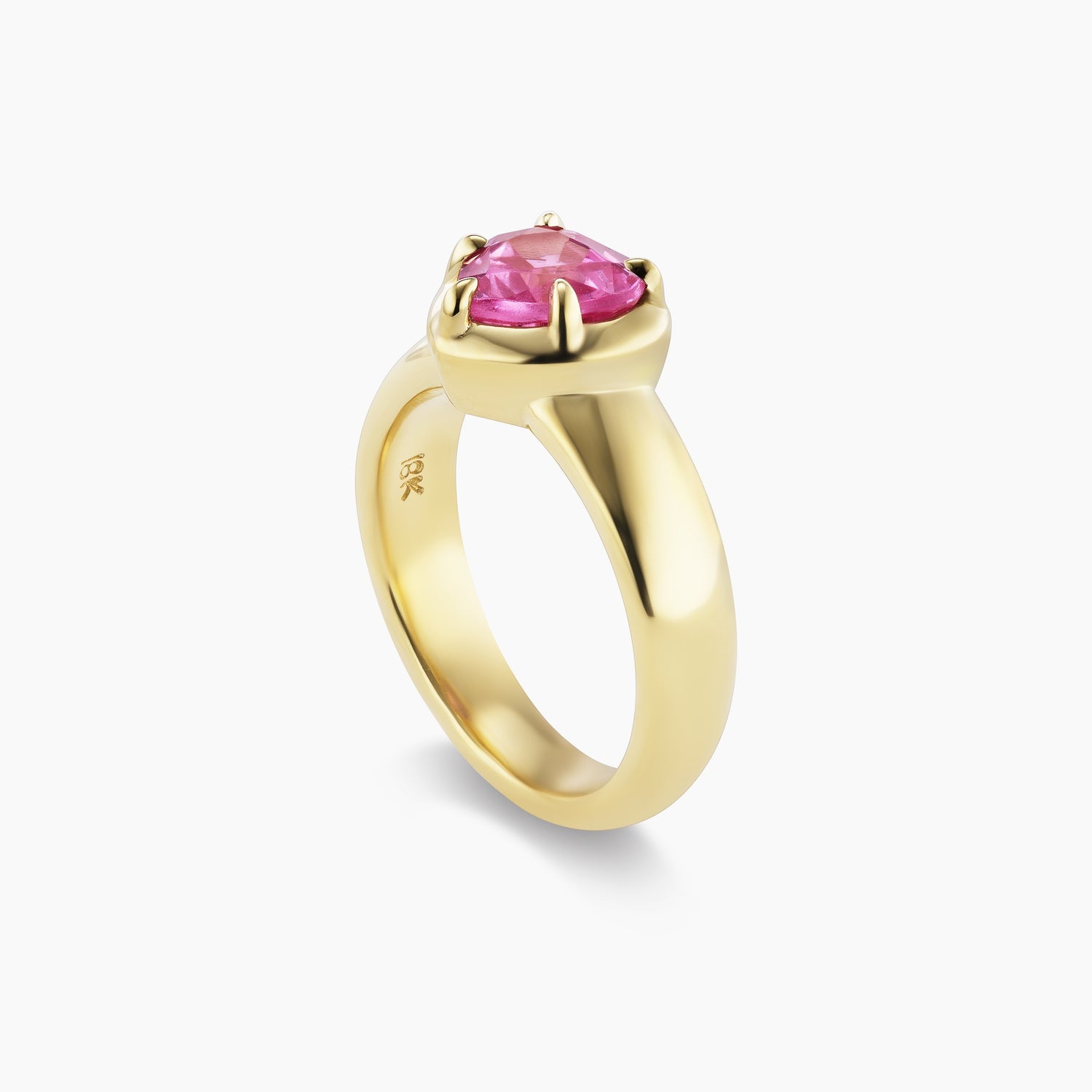 Pink Spinel Heart Ring
