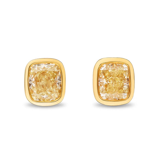 Yellow Diamond Bezel Studs