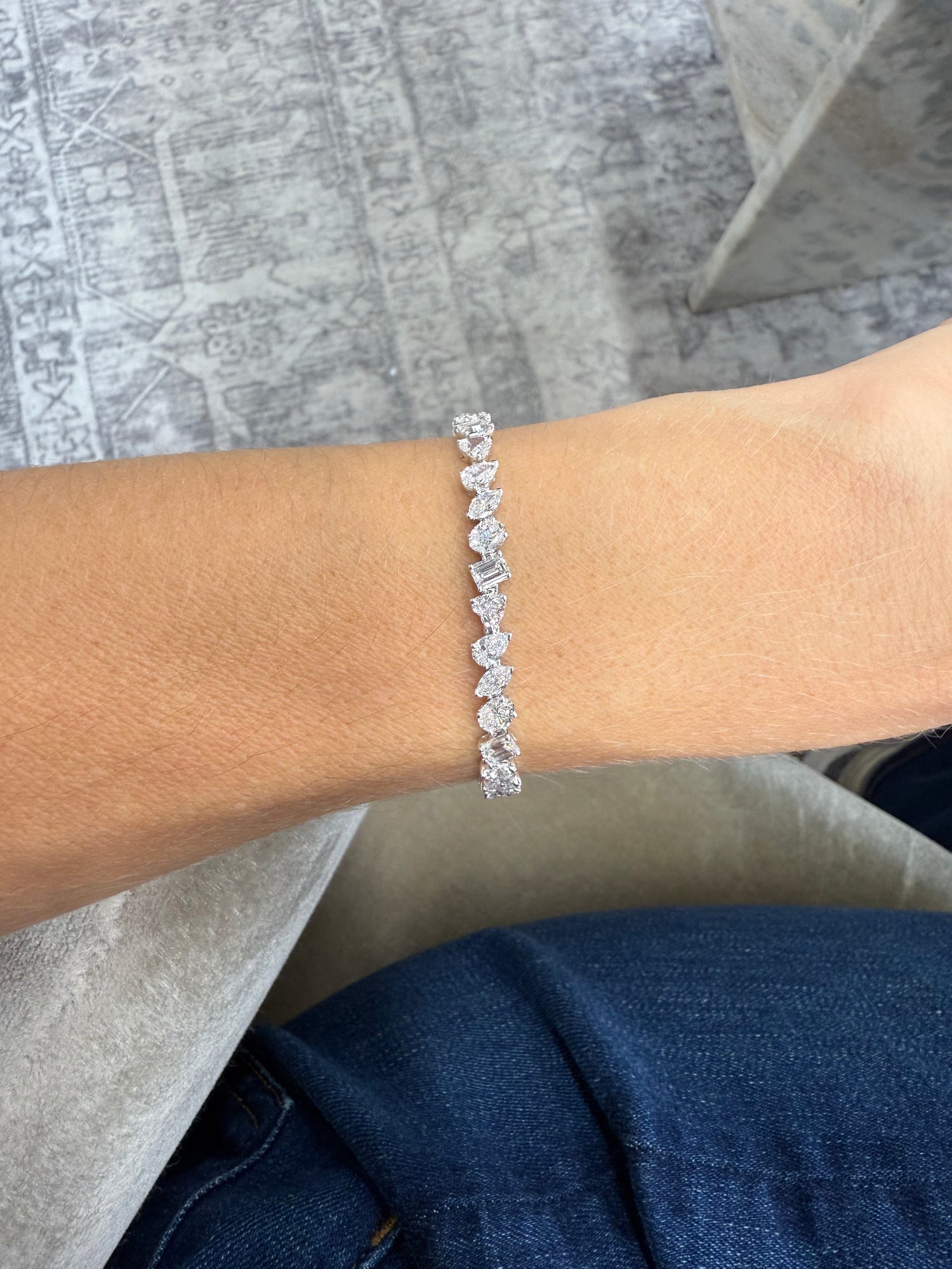 Multi-Shaped Diamond Tennis Bracelet