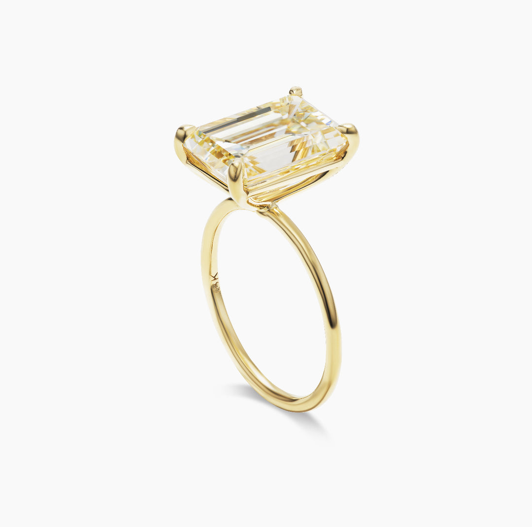 Yellow Diamond Emerald Cut Ring