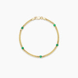 Cuban Link and Emerald Bracelet