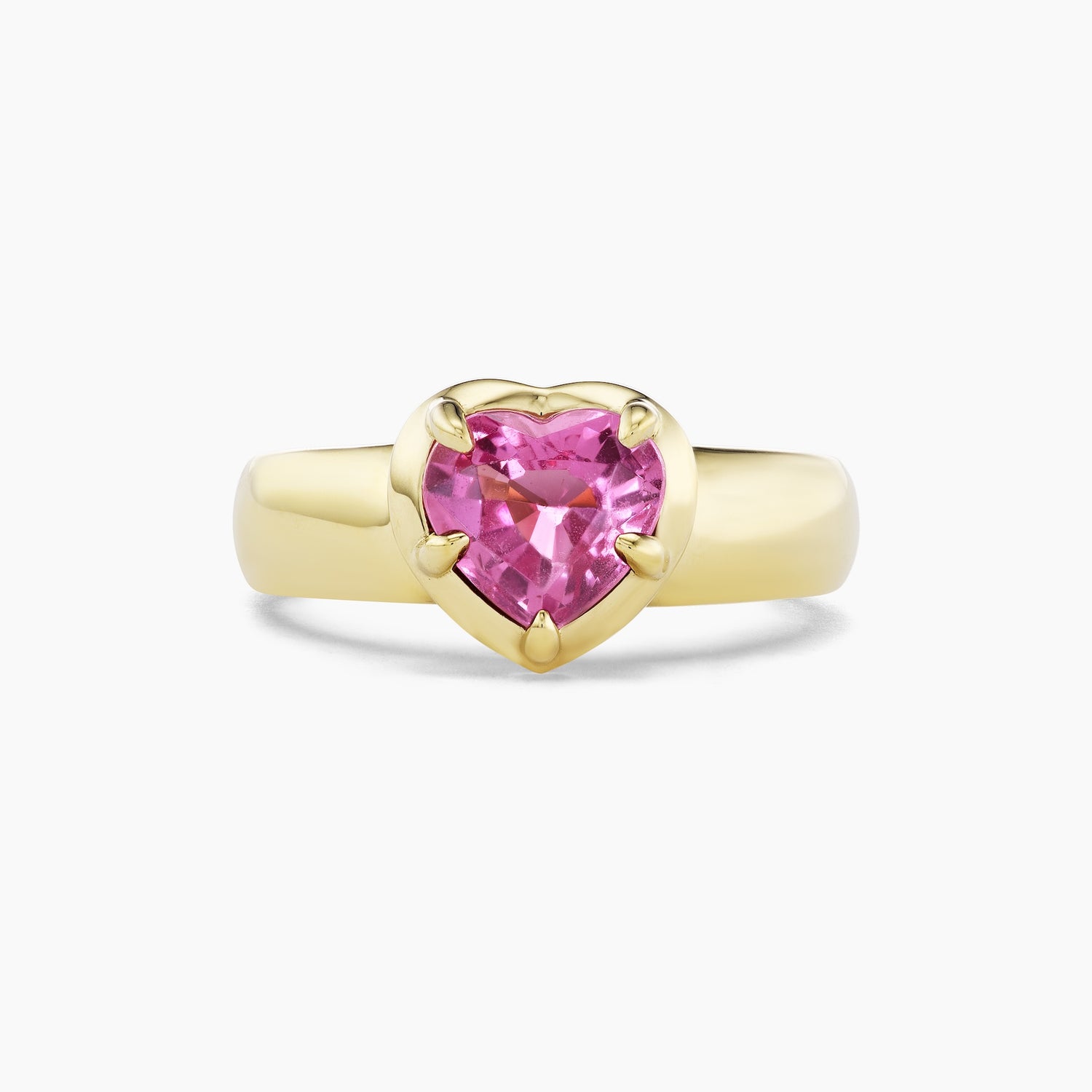 Pink Spinel Heart Ring